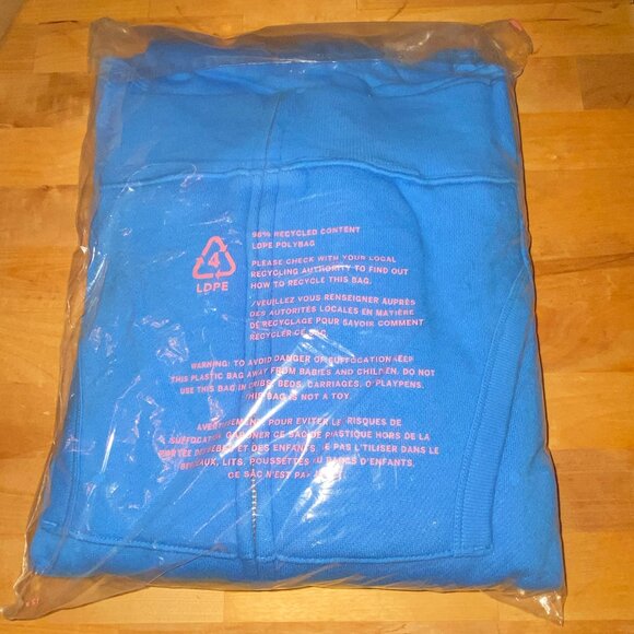 PINK Victoria's Secret Ivy Fleece Campus Full-Zip Hoodie Blue Charge big dog MIP - Picture 6 of 6